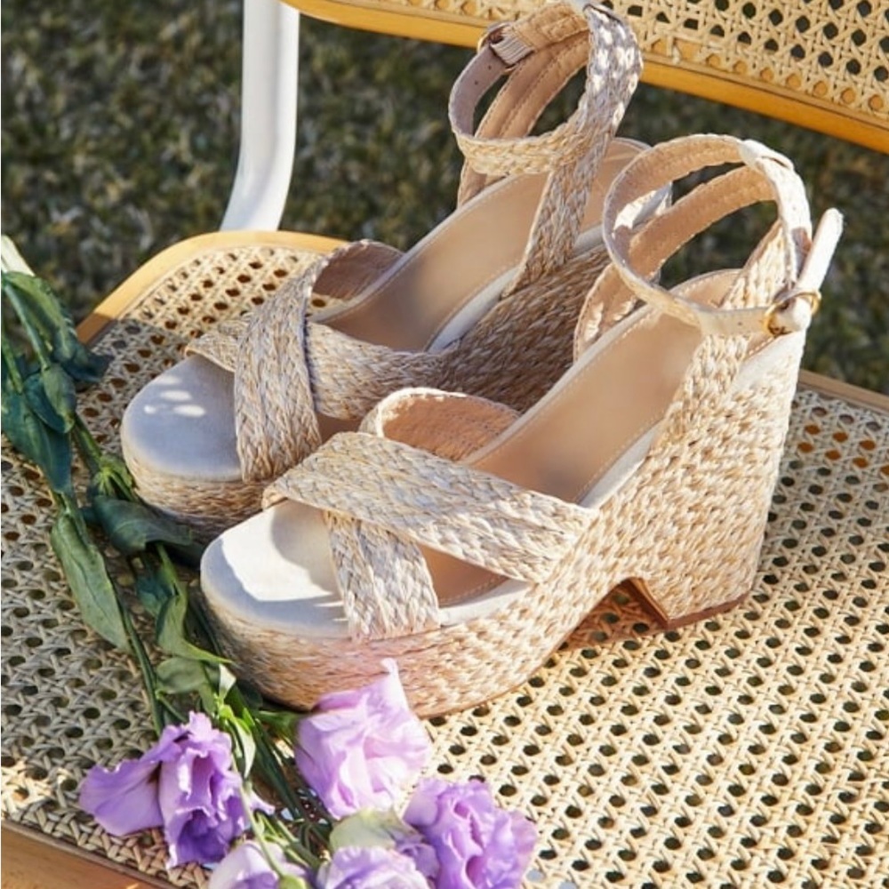 JustFab Notched Wedge Sandal